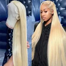 30Inch 13x4 613 Straight Wigs 613 Honey Blonde Lace Front Human Hair Wigs 200 Density 13x4 Brazilian 13x6 613 Color Lace Frontal Wigs For Women - S613 - Xem 4