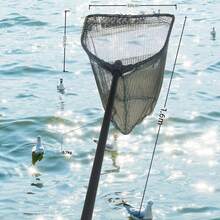 Fishing Landing Net, Foldable Fish Net, Fishing Tackle Accessories - Dark Green - View 3