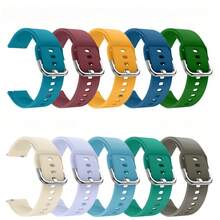 20mm 22mm 硅胶表带适用于三星 Galaxy Watch 6/5/4/3、适用于 Garmin 手表、适用于小米手表、适用于华为手表、智能手表表带 Galaxy Watch Active 2 表带 40mm 44mm/Active 40mm/适用于 Galaxy Watch 3 41mm/适用于 Galaxy Watch 42mm/Gear S2 22mm 20mm 硅胶表带 - 彩色 - 查看 5