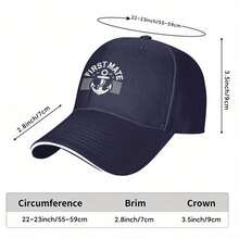 The Captain And The First Mate'S Couple Hats Are Outdoor Sports Baseball Caps With Sailor Prints. - Navy Blue - View 7