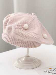 1 件/2 件婴儿帽子秋冬款，可爱甜美蘑菇和波尔卡圆点针织帽，婴幼儿男孩女孩保暖头饰 - 貝雷帽 - 查看 38