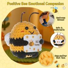 1pc Hand-Woven Positive Energy Bee: An Inspiring Energy Doll. Suitable For Making Key Chains, Bags Or Home Decorations, Made Of Colorful Fabrics And Printed With The Message "Thank You For Bringing Change". Without Batteries, It Is Lovely And Suitable For Holiday Decorations, Parties Or Holiday Gifts. - Multicolor - View 5