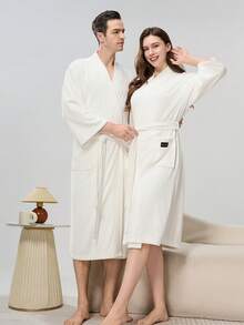 Long-Length Thickened Couple Pajamas For Autumn And Winter, Couple Bathrobes, Same Style As Those In Star Hotels And Beauty Salons, Long Bathrobes For Men And Women, Home Wear.