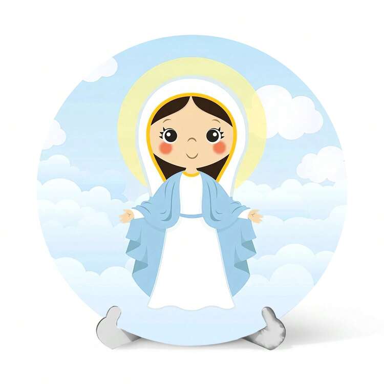Round Panel Cover Table Saints, Church And Religious Sublimated With Elastic 50*50Cm - 09-桑托斯 - 查看 1