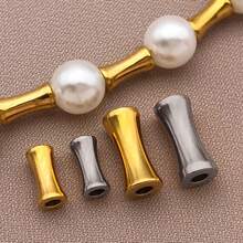 10 件不锈钢竹珠金属管珠小骨节合金银竹隔珠散珠适用于珠宝制作饰品手链项链用品 DIY 手工制作 - 彩色 - 查看 8