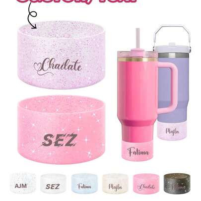 Customized Anti-Slip Bottom Protective Cover, Silicone Protective Case And Cup Sleeve Set, Fits 12-40 Oz Universal Insulated Tumblers, Also Fits Vacuum Flasks, Wide Mouth Water Bottles And Stainless Steel Bottles, Non-Slip Base, Suitable As Valentine's Day, Women's, Mother's Day, Thanksgiving, Christmas And Other Holiday Gifts - Lady Cup Accessories, Tumbler, Water Bottle Bottom Protective Cover, Cup Accessories ,Kitchen Utensils