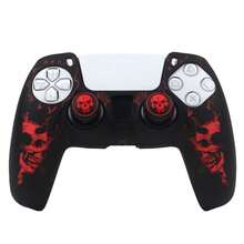 Nuova cover protettiva per controller Playstation 5 a forma di teschio, RALAN 1 custodia protettiva per controller + 2 cappucci personalizzati per levette analogiche - Multicolore - Visualizzare 11