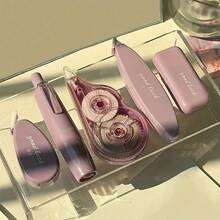 Set de 5 piezas de cintas correctoras - Corrección de errores instantánea, diseño de múltiples estilos, material PET, adecuado para escuelas y oficinas, útiles escolares, artículos de papelería esenciales para la temporada de regreso a clases