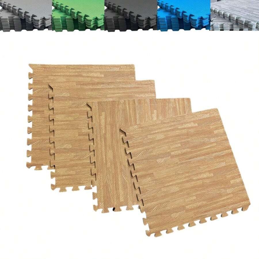 Fitness Floor Mat - Parquet Wood - View 1