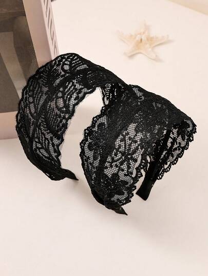 百搭休闲超大号打结叶子刺绣蕾丝头带，适合女性日常使用、派对和日常服装配饰，发带、发箍、女士发带、秋季服装、头饰