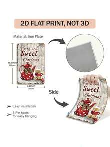 1pc, Christmas Metal Tin Sign, Retro Santa Claus Sign, Funny Santa's Workshop Tinplate Decor, Christmas Rules Wall Decoration, Wall Decor For Home Living Room Bedroom Garage Man Cave Kitchen Bar Pub Office Street Porch Yard, Holiday Decor, Merry Christmas Wall Plaque, Christmas Decor Gifts, Home Decor, Vintage Christmas Poster With Santa, Sleigh, 8x12inch