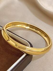 女士厚款镀金手镯，女士不锈钢手镯，女士宽手镯，日常派对首饰套装，万圣节圣诞节礼物 - 彩色 - 查看 9