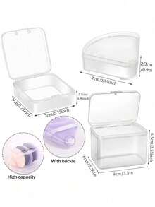 Make-up-Schwamm-Aufbewahrungsbox, Make-up-Schwamm-Puff-Schutzbehälter-Aufbewahrungsbox, geeignet für Reisen, Make-up-Werkzeuge, Nagelzubehör-Aufbewahrung, Make-up-Aufbewahrungsbox (transparent) - Transparent - Übersicht 7