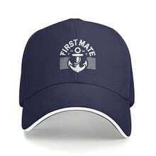 The Captain And The First Mate'S Couple Hats Are Outdoor Sports Baseball Caps With Sailor Prints. - Navy Blue - View 2