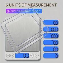 Mini Scale, Precise Electronic Digital Jewelry Weighing Machine, Multifunctional High-Definition LCD Display Electronic Scale, Stainless Steel Mini Size Food Scale, Portable Pocket Scale, Portable Scale - The Perfect Gift Choice For All Scenarios - Silver-with Tray - View 5