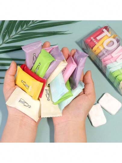 Kit 7 Peças Toalhas Comprimidas Mágicas de Algodão – Lenços Expansíveis/ Macios/ Descartáveis e de Secagem Rápida/ Portáteis Para Viagem/ Camping/ Academia e Higiene Facial