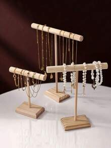 1pc Jewelry Holder, Jewelry Organizer Stand, Wooden Jewelry Bracelet Watch Display Tower, Bangle Scrunchie Necklace Holder Storage Stand Valentine Day