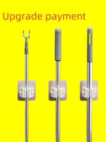 Gancho para trapeador sin rastro ni clavos, puede soportar fácilmente 10 kg, despídase del desorden de los trapeadores, mantenga su hogar limpio y ordenado. Gancho para trapeador de súper succión, firme y que no se cae, fácil de colgar en la pared, mantiene los suministros de limpieza del baño y la cocina en orden. Escoba telescópica multifuncional, adecuada para todo tipo de trapeadores y escobas, se puede instalar incluso en espacios estrechos, pequeño espacio, gran uso. Decoración del hogar y el baño