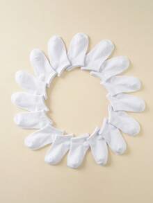 12 双儿童纯色透气休闲船袜，黑/白/灰，适合婴幼儿男孩/女孩，四季皆宜 - 彩色 - 查看 10