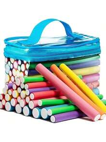 42pcs/Pack Universal Hair Curler Pads, Heat Resistant Foam Rollers, Rubber Curling Rods, Heat Insulation Curling Rods, PVC Bag Packed Hair Curling Rods - Multicolor - View 9