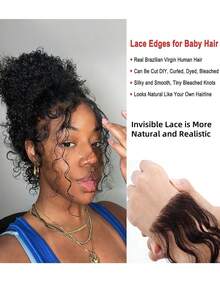 2Pcs Lace Baby Hair Edge Stripes Invisible Lace Hairline Remy Human Hair Reusable Lace Edge Baby Hair Extensions More Natural For Women