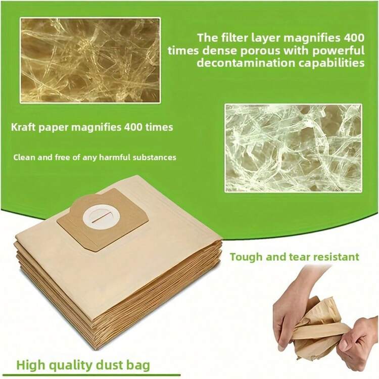 2/5/10pcs Replacement Vacuum Cleaner Dust Bags/Non-Woven Bags Compatible With Karcher WD3/6.959-1302204/A2656/MV1/WD3200S/E4001/WD3300 - Multicolor - View 9