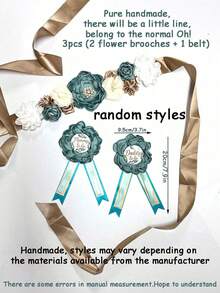 三件套 - 孕妇托腹带，花卉图案，适合准父母在性别揭晓仪式、迎婴派对、孕期配饰、胸针或装饰品上佩戴。 - 綠色 - 查看 10