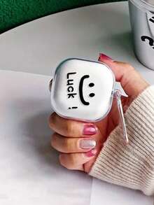 Cute Smiling Face Protective Case Compatible With Samsung Galaxy Buds Pro/Buds FE Wireless Bluetooth Earphones, Anti-Drop Full Coverage Transparent Flower Case For Buds Live/Buds 2