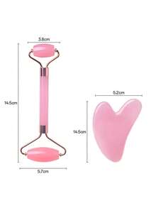 1/2 件粉色/绿色/白色面部按摩工具,滚轮按摩器双头推/心形刮痧美容按摩板,提拉紧致面部,V 形面部工具,适用于女性面部按摩,便携式小巧面部按摩工具,女士美容滚轮 - 彩色 - 查看 13