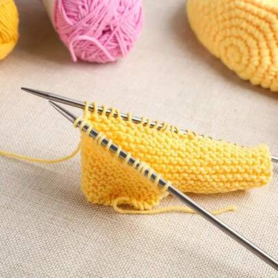 22 Stücke Stricknadeln, DIY Handstrick-Werkzeuge, Strickzubehör, Edelstahl Einzelspitzen-Stricksets geeignet für Anfänger, lange und leichte Stricknadeln, Metallstricknadeln in verschiedenen Größen, mit Durchmessern von 2mm bis 8mm (0,078 Zoll bis 0,314 Zoll).