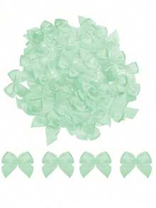 100Pcs Mini Ribbon Bow 1" Mini Fabric Satin Ribbon Flower Bows For Craft DIY Sewing Wedding Birthday Party - Multicolor - View 16