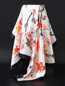 1条35.4英寸方形围巾，时尚印花90厘米围巾披肩领巾，奢华丝绸质感，适合女性，四季皆宜。 - 彩色 - 查看 55