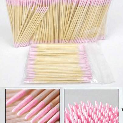 Each Pack Of 100 Double Headed Nail Polish Wiping Sticks, Small Headed Double Headed Tools, Suitable For Eyebrow Tattoo Beauty And Makeup Wiping, About 100 Pieces Per Pack, Nail Products, Nail Tools, Nail Art Tools, Valentine's Day Supplies, New Year Wedding Supplies Nail Products, Nail Patch Tools.
