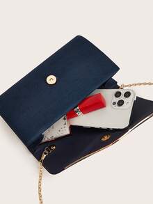 AIBBYDAR Navy Blue Velvet Women's Evening Bag, Fashion Clutch Purse, Makeup Bag, Lightweight Crossbody Bag, Suitable For Business, Commute, Wedding, Gala, Party, Holiday Gathering - Navy Blue - View 8