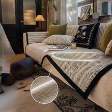 Capa para Sofá Chenille-Padrão Espinha de Peixe, Universal, Antiderrapante, Para Todas as Estações, Sala/Quarto/Escritór