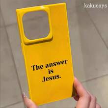 Funda para teléfono con diseño de bloques en inglés, compatible con las series 16 Pro, 16, 15 Pro, 14, 14 Plus, 13, 13 Pro, 12 Pro y 12 Pro. Diseño con cobertura total y protección antigolpes, con orificios grandes, marco liso brillante y detalles llamativos. - Amarillo - Ver 4
