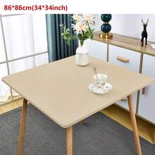 1pc Solid Color Fitted Tablecloth, Removable & Washable Milk Silk Tablecloth, 125g Fabric, Suitable For Party, Picnic, Camping, Restaurant, Outdoor, Indoor Gathering And Daily Use, Non-Standard Size