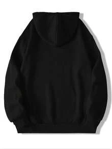 Women's Hoodie, New Fashion 2026, Casual Long Sleeve Sweatshirt With Slogan Print, Comfortable Autumn Clothing - 黑色 - 查看 2