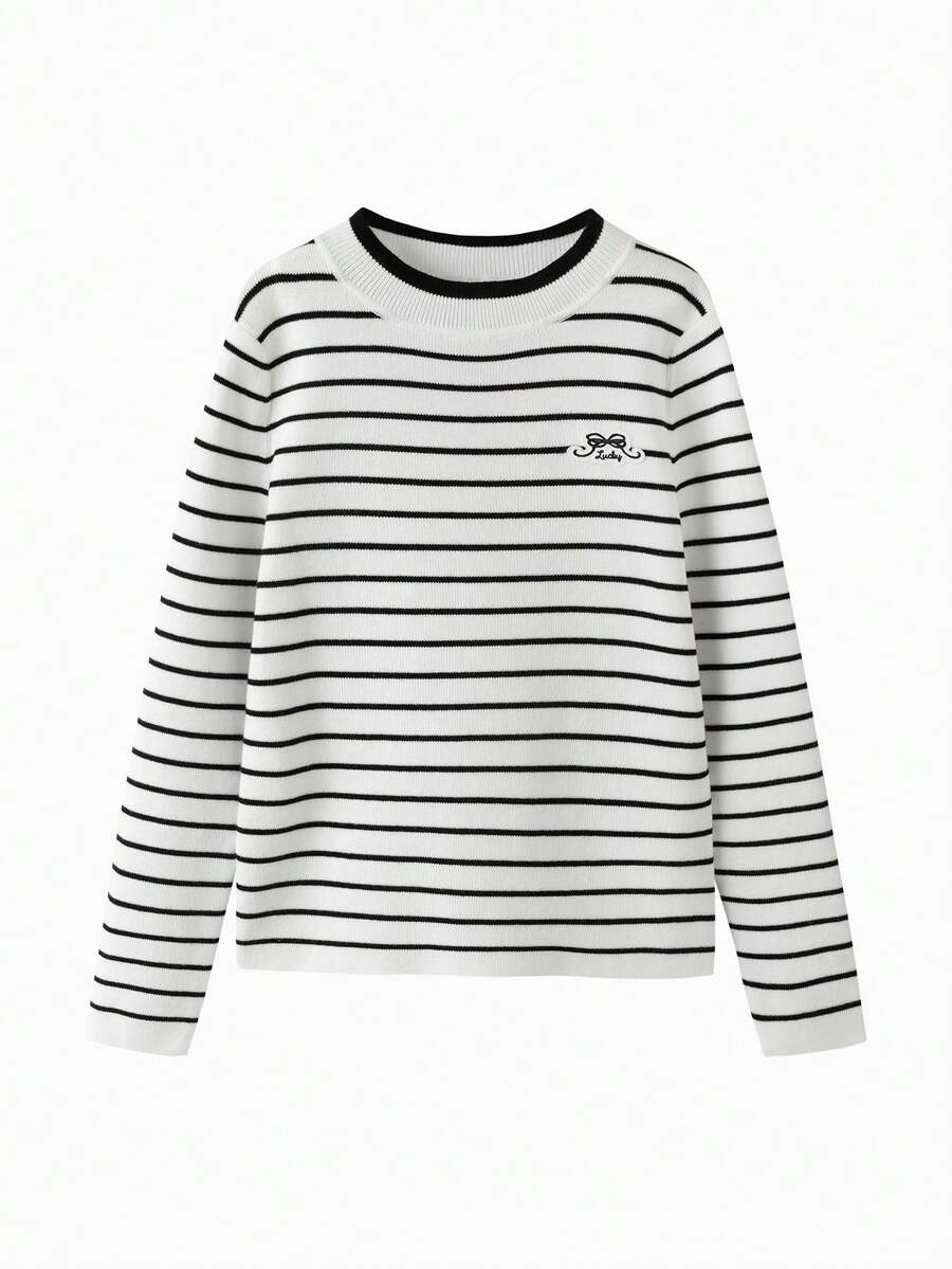 Balabala 女童毛衣 2025 春秋新款针织套头衫 - 黑白色調 - 查看 1