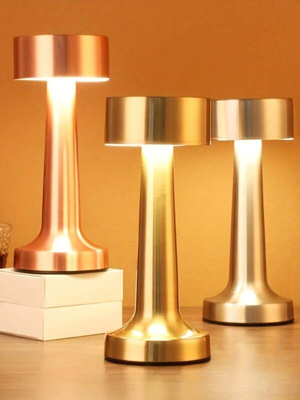 Yogle Modern LED Desk Lamp, With Touch Control, 3 Levels Of Brightness, Rechargeable Battery, Antique Metal Finish, USB-Powered Adjustable Desk Lamp, Suitable For Bedrooms, Living Rooms, And Offices, Solid Color With Color-Changing Function