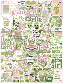 50/250 件卡通抹茶女孩贴纸适用于手机笔记本电脑剪贴簿滑板吉他 DIY 涂鸦美学贴纸儿童创意礼物 - 彩色 - 查看 7