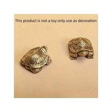 1 pieza Tortuga de la longevidad vintage, escultura decorativa de latón macizo del animal de la longevidad, decoración del hogar, regalo de cumpleaños para personas mayores - Dorado - Ver 5