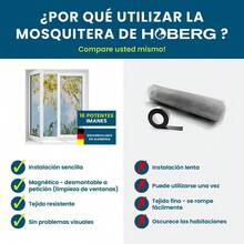Mosquitera para ventana, recortable individualmente hasta un máximo de 150 x 130 cm, sin necesidad de taladrar ni atornillar, fijación con 16 imanes. - Blanco - Ver 3