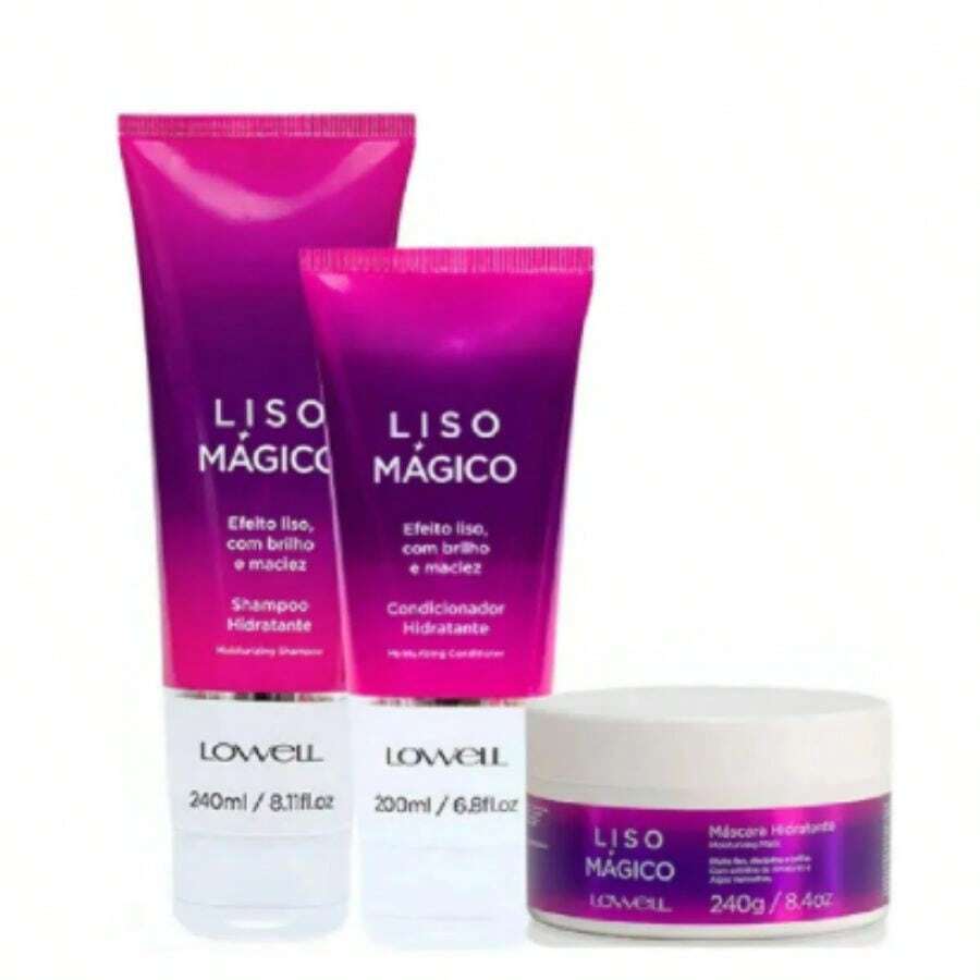 Lowell Liso Mágico Kit – Shampoo, Conditioner And Anti-Frizz Mask - Hot Pink - View 1