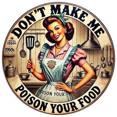Vintage "Don't Let Me Poison Your Food" Iron Hanging Sign - Durable Wall Art For Home, Restaurant, Bar, Cafe And Garage Kitchen