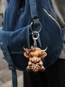 高地牛亚克力包挂饰、豹纹爱心亚克力车挂饰、可爱卡通小牛钥匙扣包挂饰、龙虾扣挂饰、可爱牦牛豹纹爱心图案挂饰、耳机挂饰、手机壳挂饰——非常适合挂在车钥匙、背包和手提包上。也是母亲节、教师节、万圣节、圣诞节等节日的绝佳礼物。 - 彩色 - 查看 4