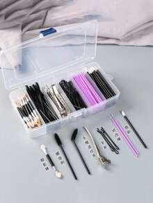 1pc Transparent Plastic Desktop Storage Box, Multi-Purpose Organizer Box For Small Items, Toys, Jewelry, Stickers, Cards, Hair Accessories. Slight Color Difference Does Not Affect Usage.