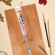 1pc Acrylic Bookmark, Cat Pattern - Cute Transparent Bookmark With Tassel, Ideal Gift For Book Lovers - Multicolor - View 9