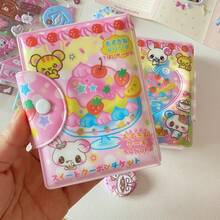 Álbum de fotos de fiesta de animales antiguos lindos, soporte para tarjetas de fotos Kpop, soporte para tarjetas de fotos de fresa y conejo, adecuado para tarjetas de fotos de 3-3.5 pulgadas, exhibición de colección de tarjetas de fotos de personajes de anime y juegos