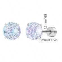 SENLANSP 1pc Luxury G23 Titanium Internally Threaded Dermal Anchor With Synthetic Opal Centered Rose, Perfect Gift, Hypoallergenic, Comfortable Wear